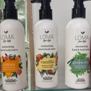 Loma Moisturizing Hand & Body Lotion Trio - Citrus, Vanilla, Green Tea